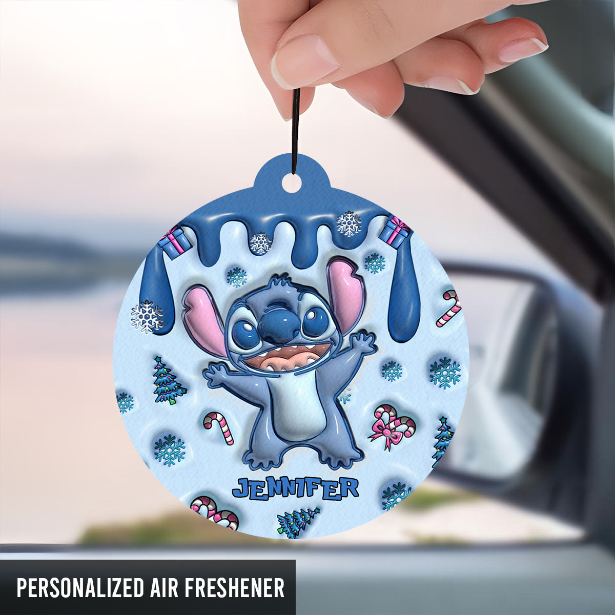 Personalized Ohana Circle Air Freshener Christmas Gift Circle Air Freshener GradoCreations