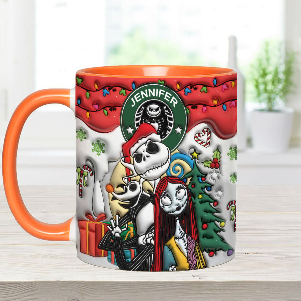 Personalized Nightmare Accent Mug Custom Name Gift for Halloween Accent Mug GradoCreations