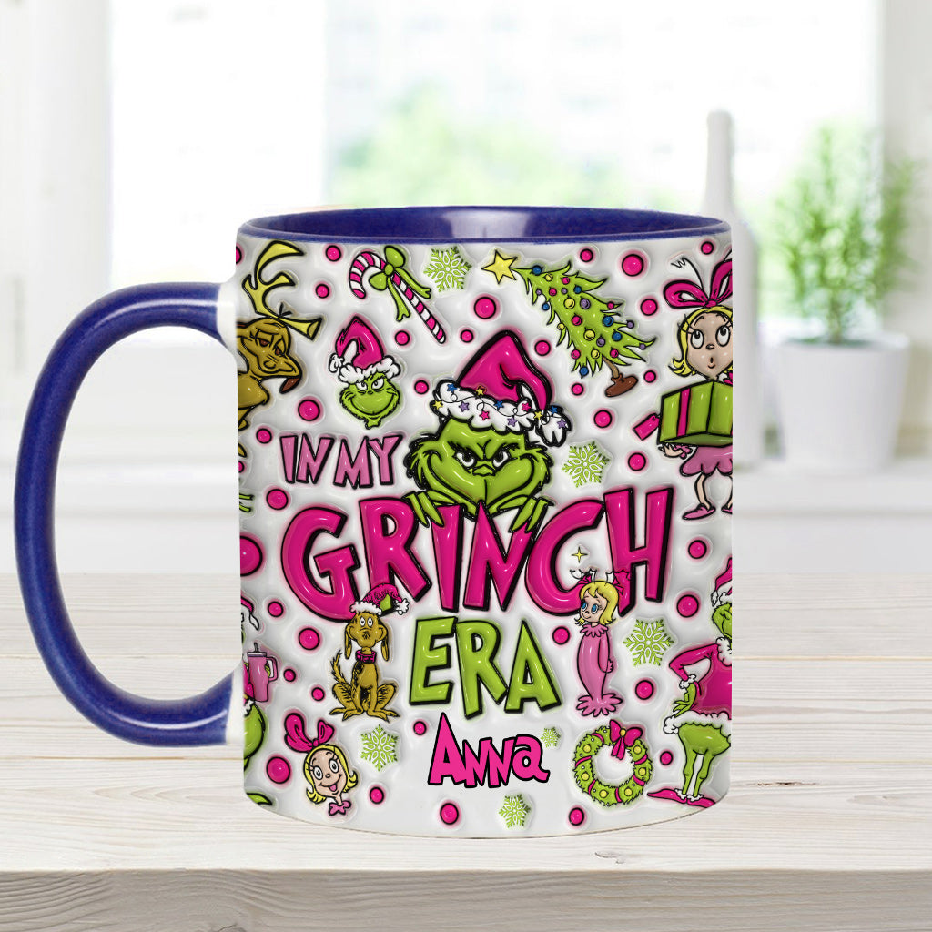 Personalized Grinch Accent Mug Custom Name Holiday Gift Accent Mug GradoCreations