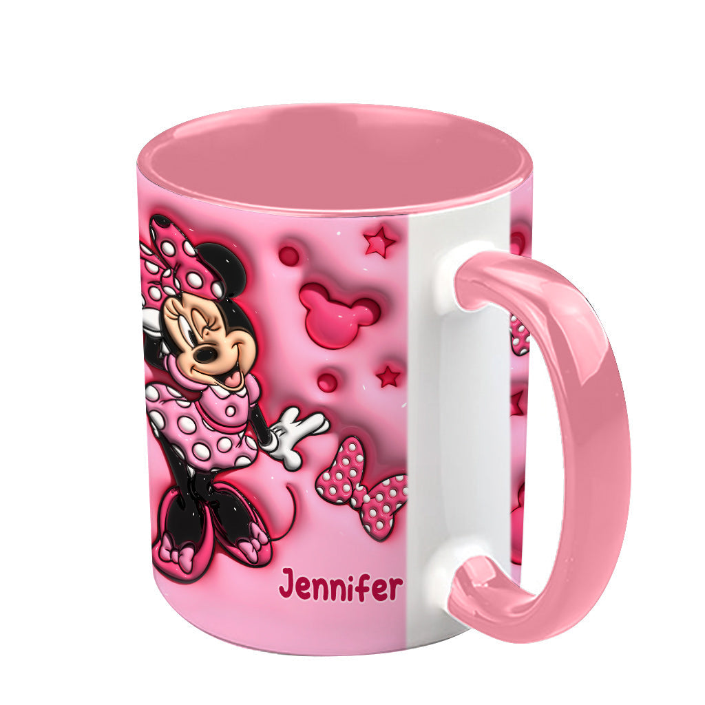 Personalized Pink Minnie Mouse Accent Mug with Custom Name Gift Accent Mug GradoCreations