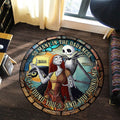 Personalized Stained Glass Round Rug Custom Couple Gift Round Rug GradoCreations