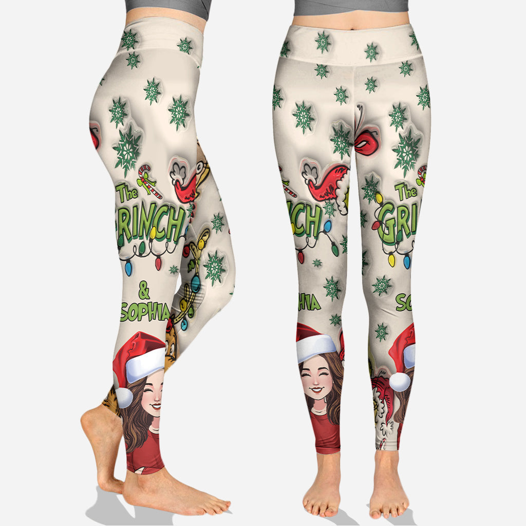 Personalized Grinch Hoodie & Leggings Set Custom Name Gift for Christmas Hoodie & Leggings GradoCreations