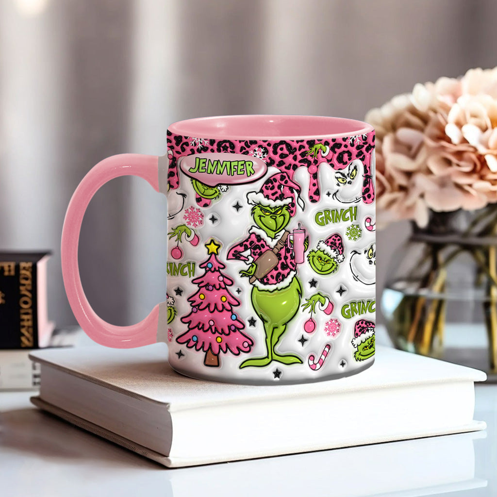 Personalized Grinch Accent Mug Custom Name Holiday Gift Accent Mug GradoCreations