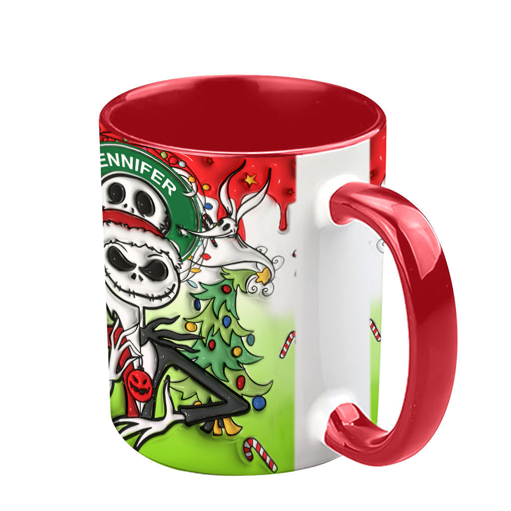 Personalized Nightmare Accent Mug Custom Name Halloween Gift Accent Mug GradoCreations