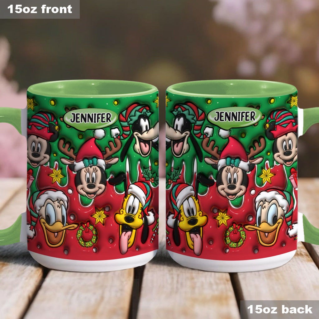 Personalized Christmas Mouse Accent Mug Custom Name Gift Accent Mug GradoCreations