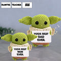 Personalized Hand Knitted Yoda Figurine Gift for Mom/Dad/Family Hand Knitted Figurine GradoCreations
