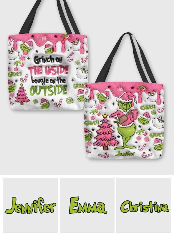 Personalized Grinch Tote Bag Custom Name Christmas Gift Tote Bag GradoCreations