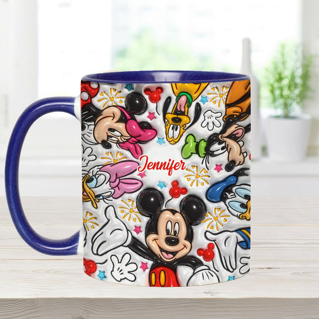 Personalized Mickey Mouse Accent Mug Custom Name Holiday Gift Accent Mug GradoCreations