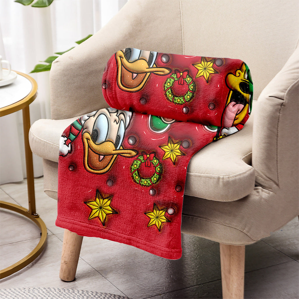 Personalized Christmas Mouse Blanket Custom Name Gift Blanket GradoCreations