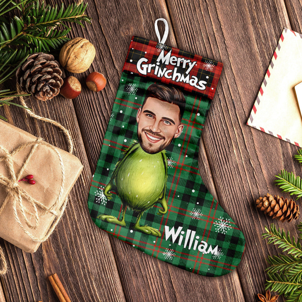 Personalized Merry Grinchmas Christmas Stockings with Custom Names Christmas Stockings GradoCreations