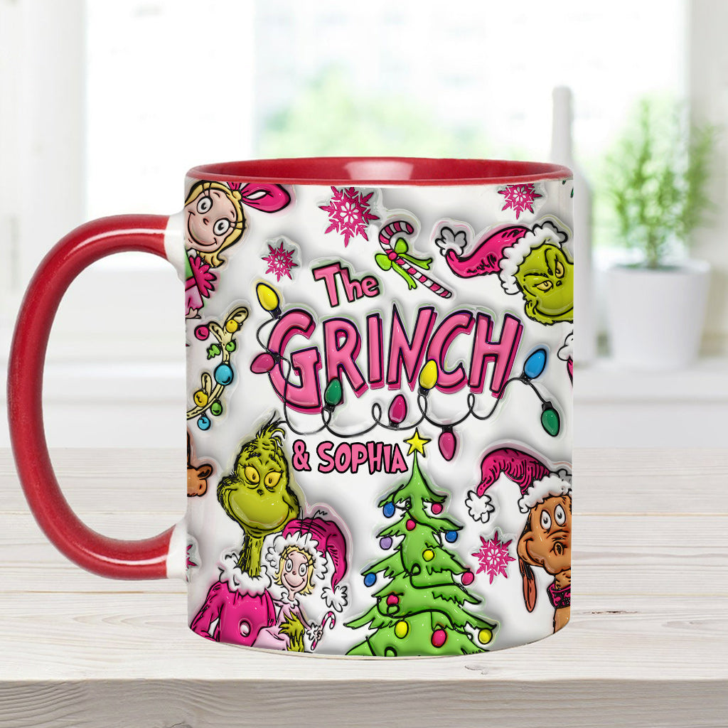 Personalized Grinch Accent Mug Custom Name Christmas Gift Accent Mug GradoCreations