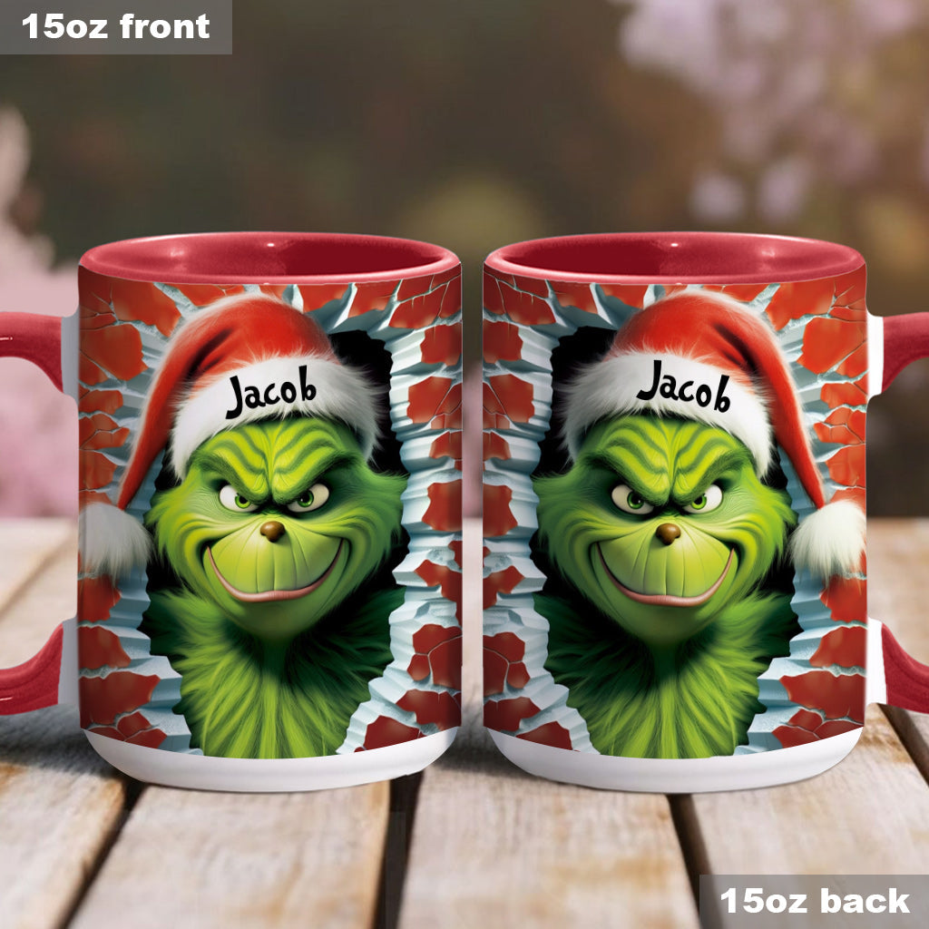 Personalized Grinch Accent Mug Custom Name Birthday Gift Accent Mug GradoCreations