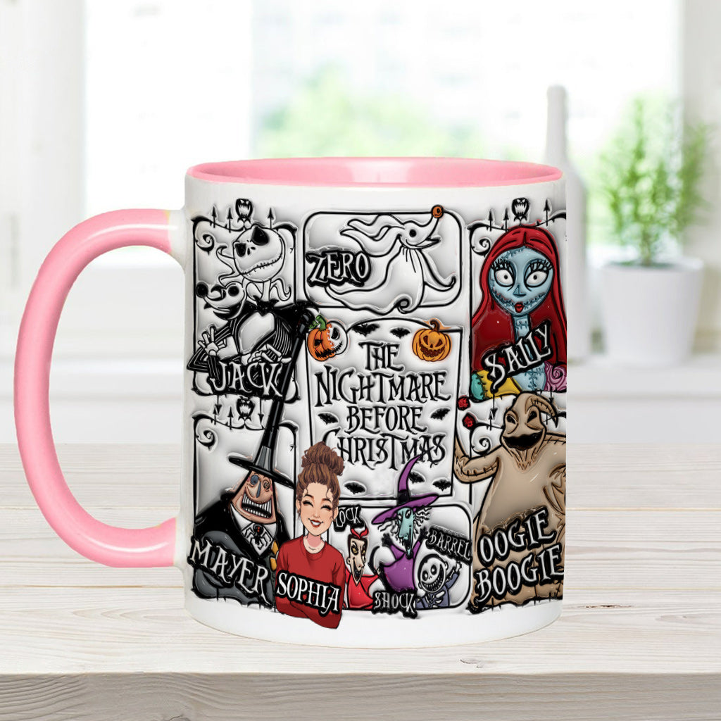 Personalized Nightmare Before Christmas Accent Mug Gift Idea Accent Mug GradoCreations