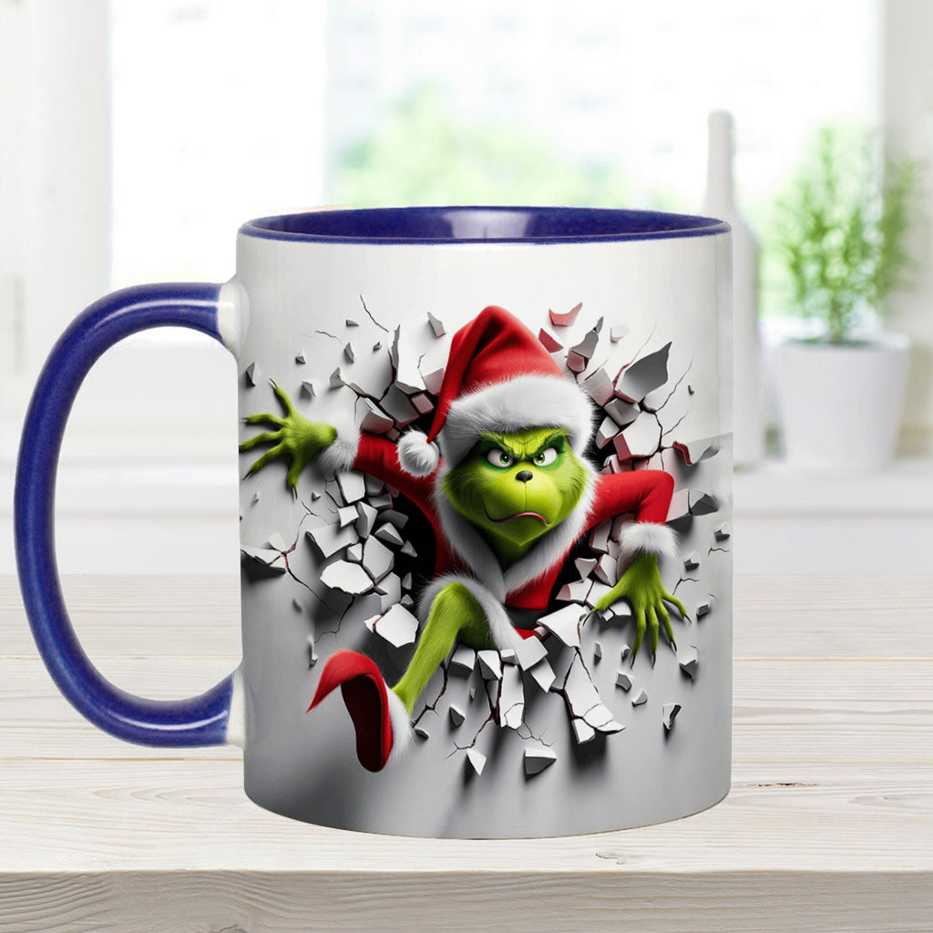 Personalized Christmas Accent Mug with Grinch Design for Holiday Gifts Accent Mug GradoCreations