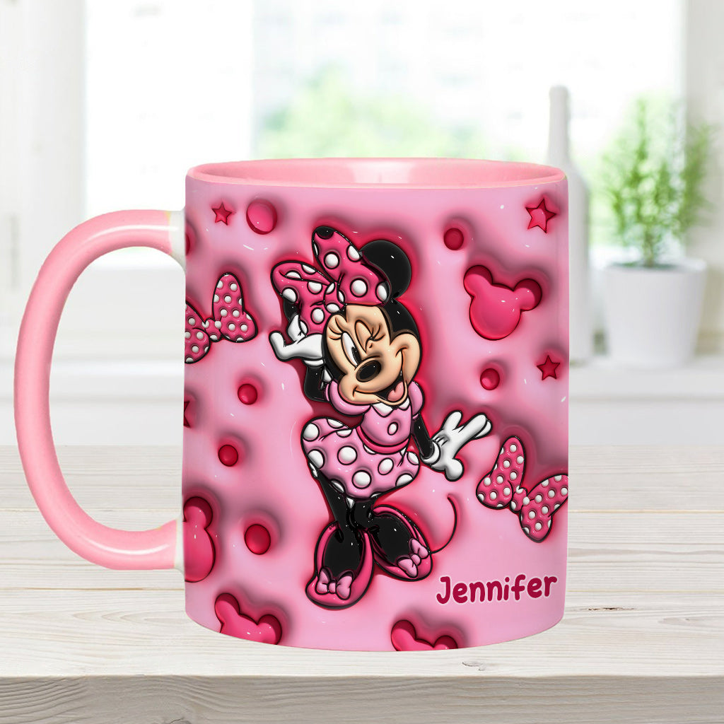 Personalized Pink Minnie Mouse Accent Mug with Custom Name Gift Accent Mug GradoCreations