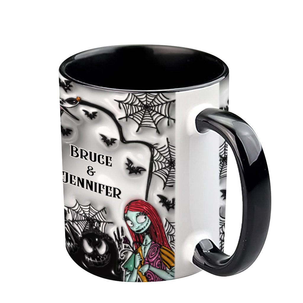 Personalized Halloween Accent Mug Custom Name for Couples Accent Mug GradoCreations