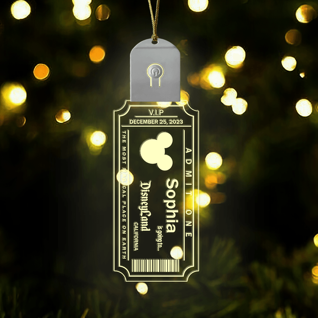 Personalized LED Acrylic Christmas Ornament with Mouse Design Led Acrylic Ornament GradoCreations