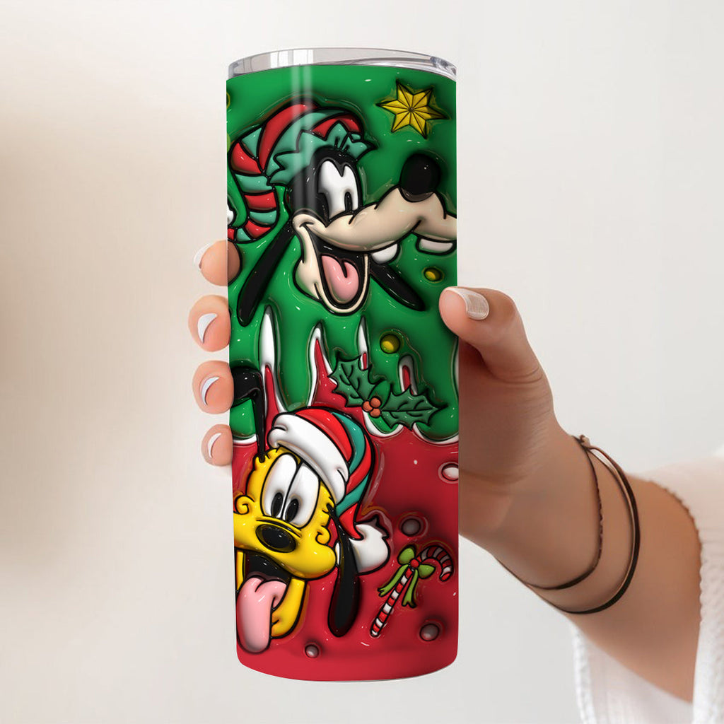 Personalized Christmas Mouse Skinny Tumbler Custom Name Gift Skinny Tumbler GradoCreations