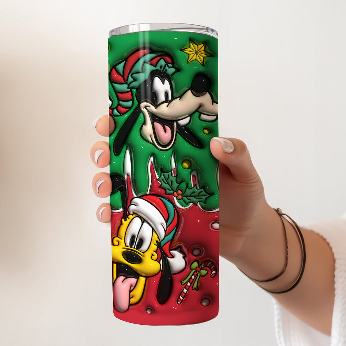 Personalized Christmas Mouse Skinny Tumbler Custom Name Gift Skinny Tumbler GradoCreations