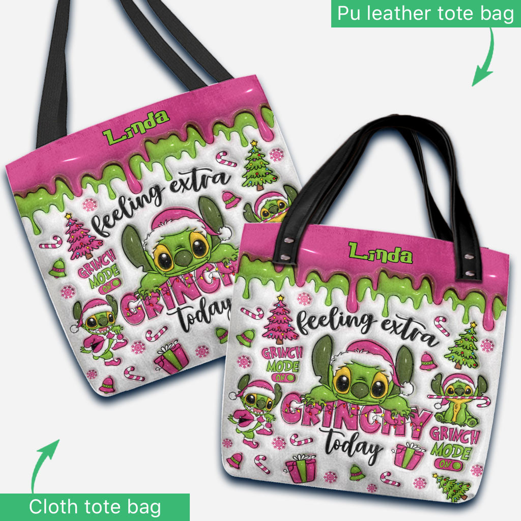 Personalized Grinch Tote Bag Custom Name Gift for Christmas Tote Bag GradoCreations
