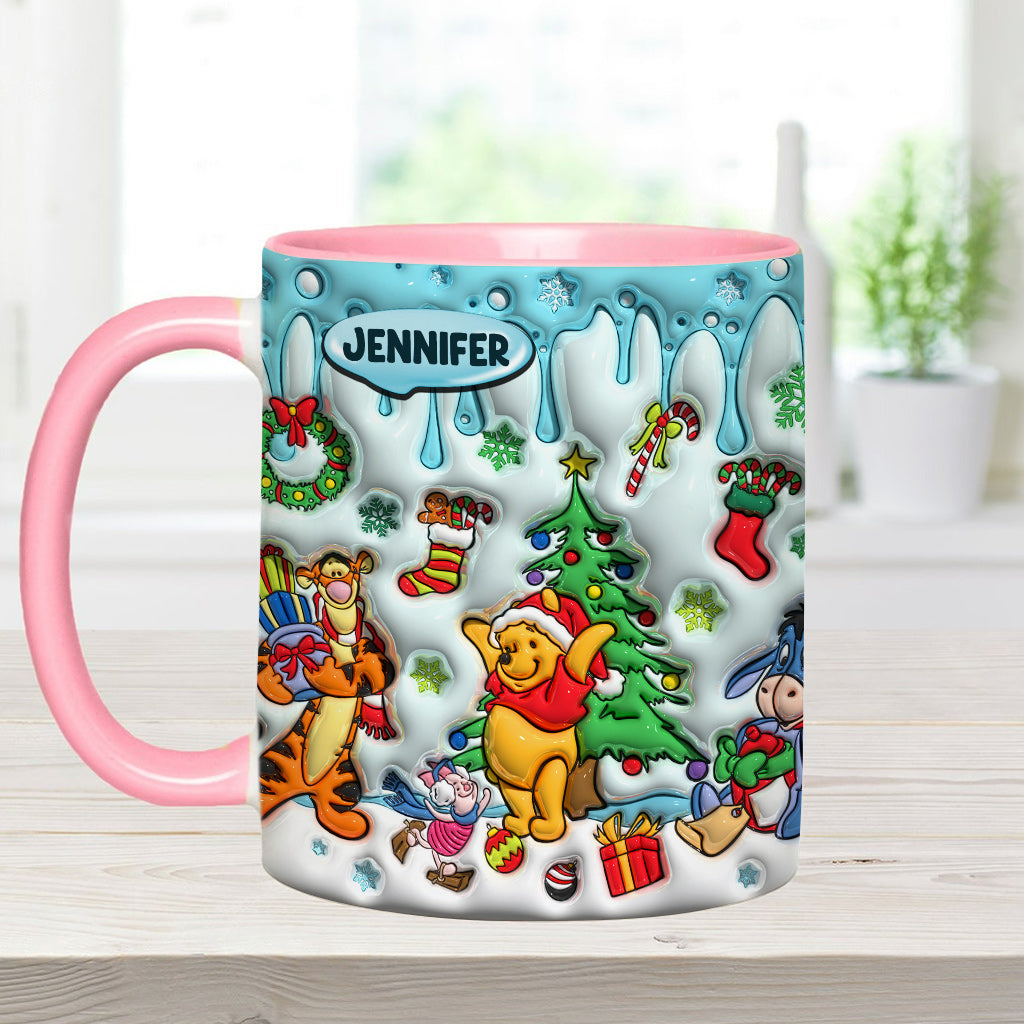 Personalized Christmas Accent Mug with Name for Mom or Dad Accent Mug GradoCreations