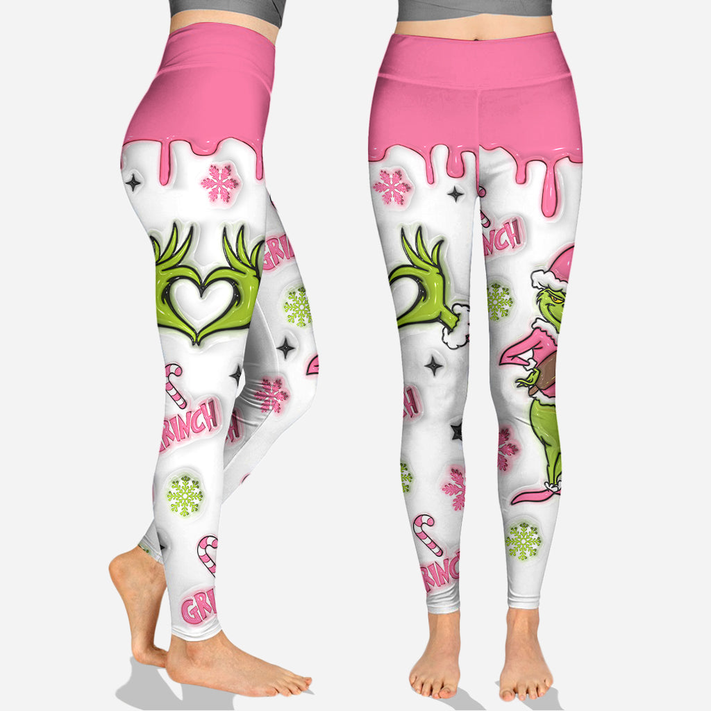 Personalized Christmas Grinch Hoodie and Leggings Set Gift Hoodie & Leggings GradoCreations