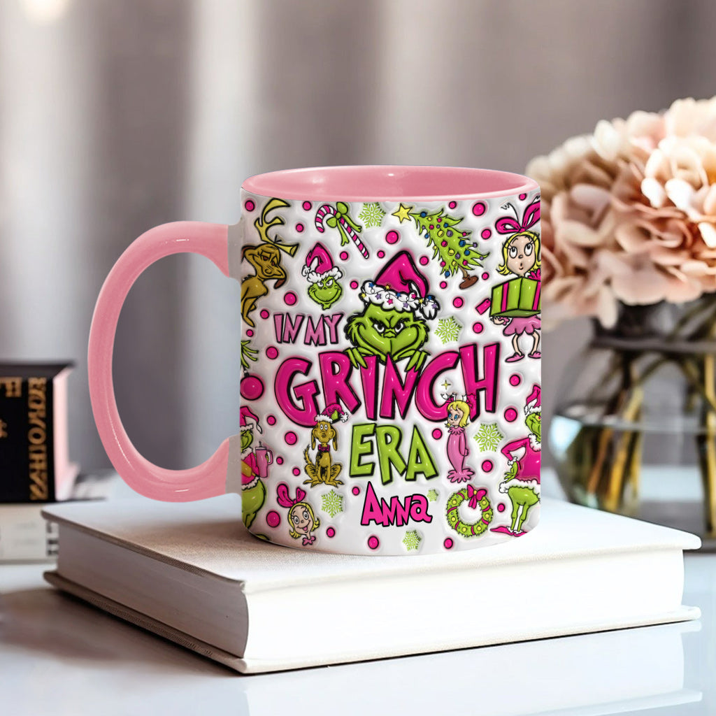 Personalized Grinch Accent Mug Custom Name Holiday Gift Accent Mug GradoCreations