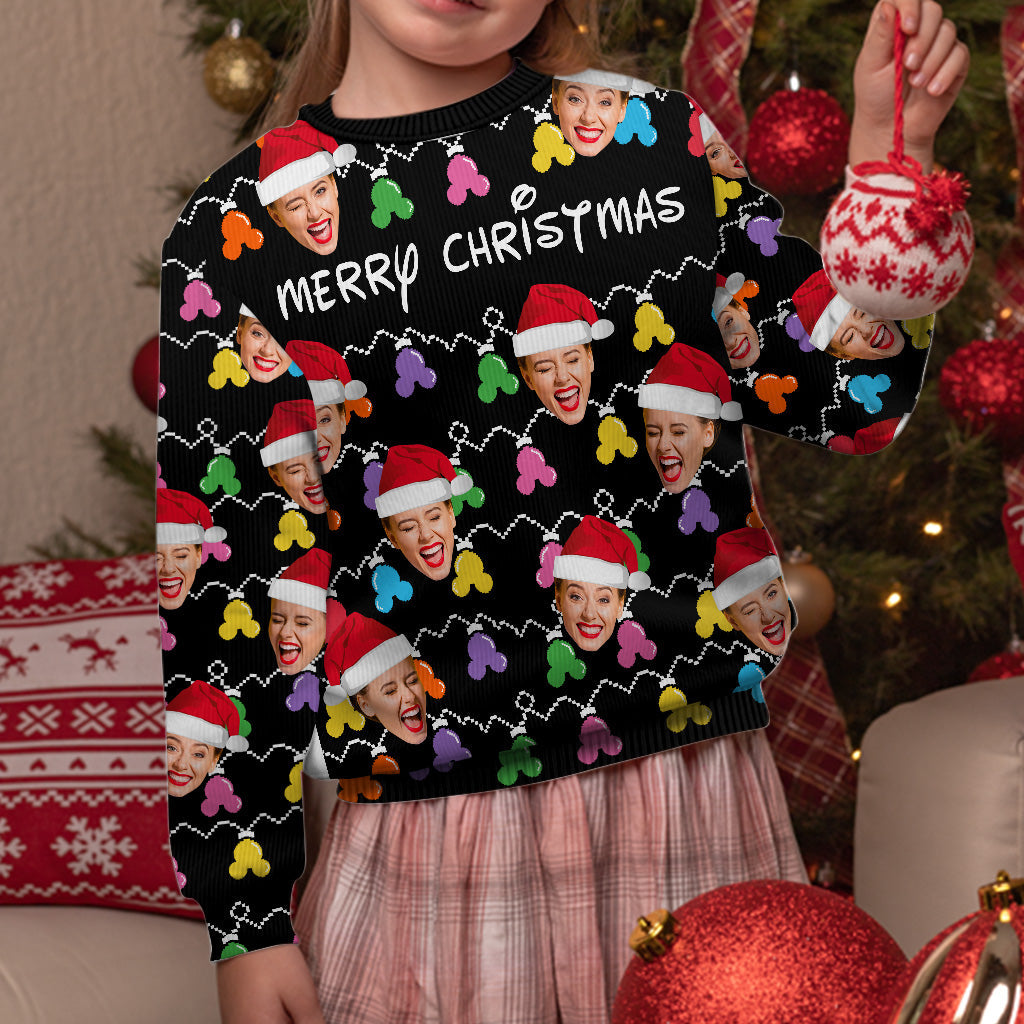 Personalized Merry Christmas Mouse Ear Ugly Sweater Gift Ugly Sweater GradoCreations