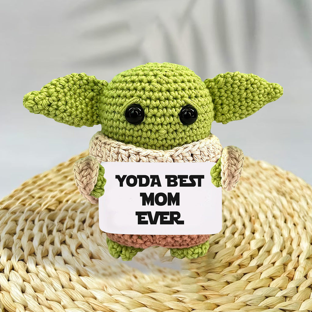 Personalized Hand Knitted Yoda Figurine Gift for Mom/Dad/Family Hand Knitted Figurine GradoCreations