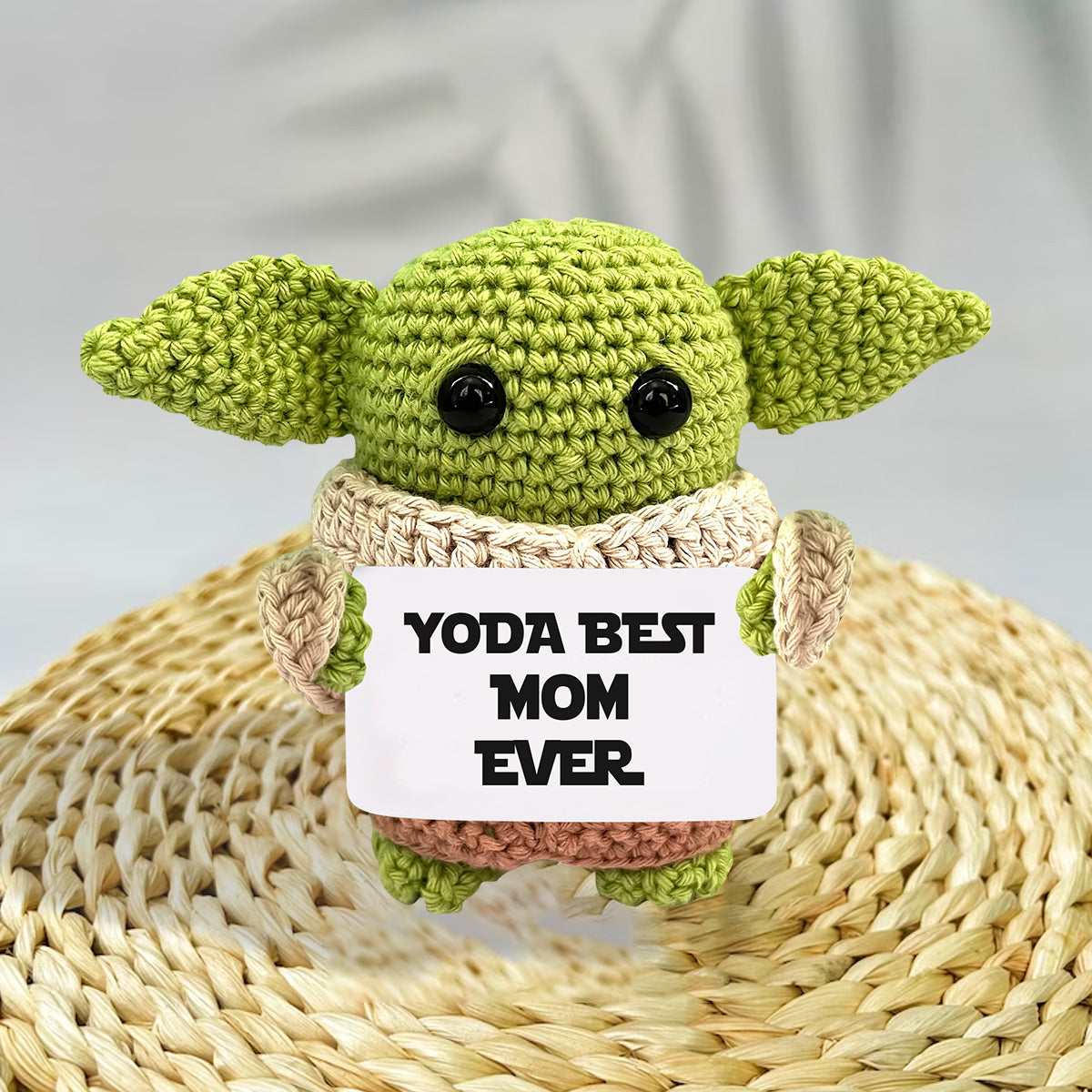 Personalized Hand Knitted Yoda Figurine Gift for Mom/Dad/Family Hand Knitted Figurine GradoCreations