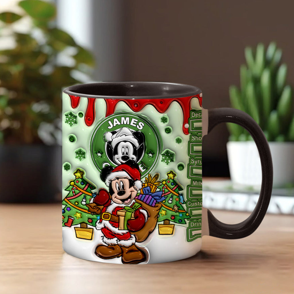 Personalized Christmas Mouse Accent Mug Custom Name Gift Accent Mug GradoCreations