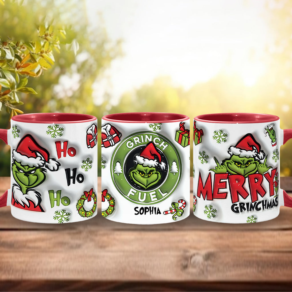 Personalized Grinch Accent Mug Custom Name Holiday Gift Accent Mug GradoCreations