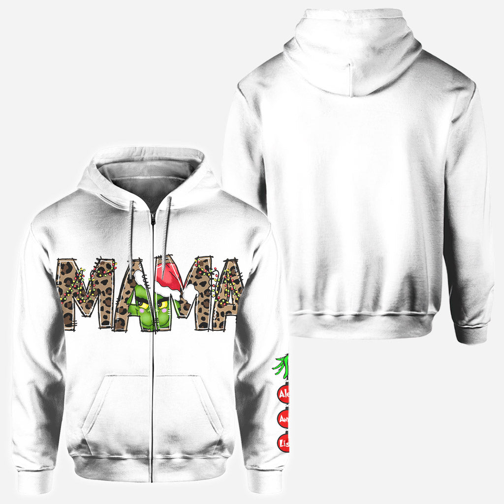 Personalized Christmas Hoodie for Mom with Grinch Design All Over Shirt GradoCreations