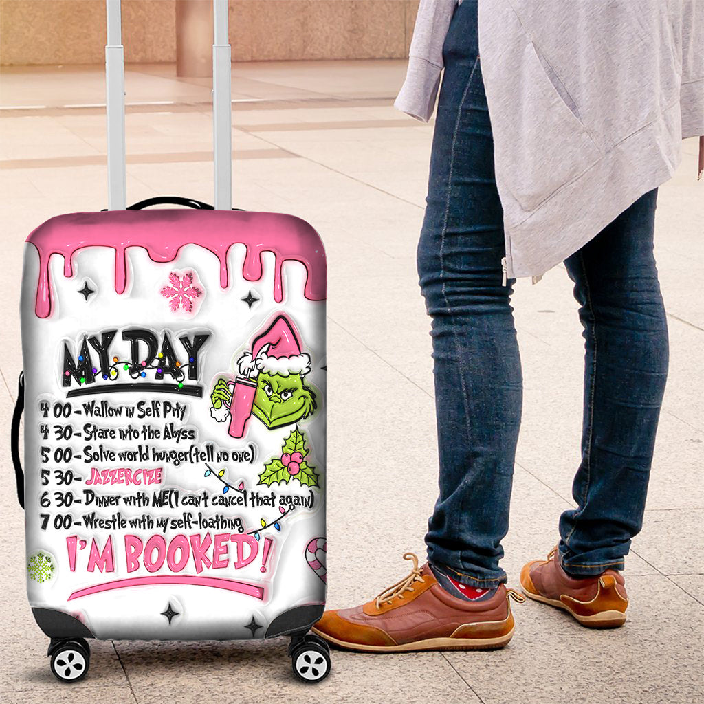 Personalized Christmas Luggage Cover Custom Name Grinch Design Luggage Cover GradoCreations
