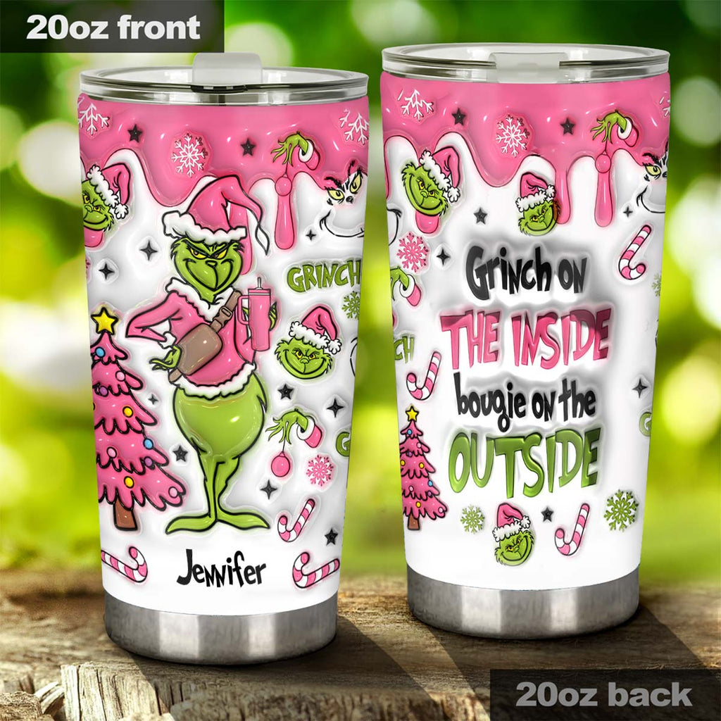 Personalized Grinch Tumbler Custom Name Holiday Drinkware Tumbler GradoCreations