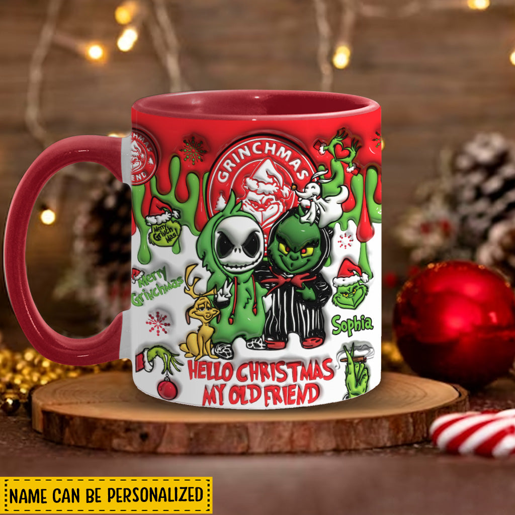 Personalized Grinch Accent Mug Custom Name Christmas Gift Accent Mug GradoCreations