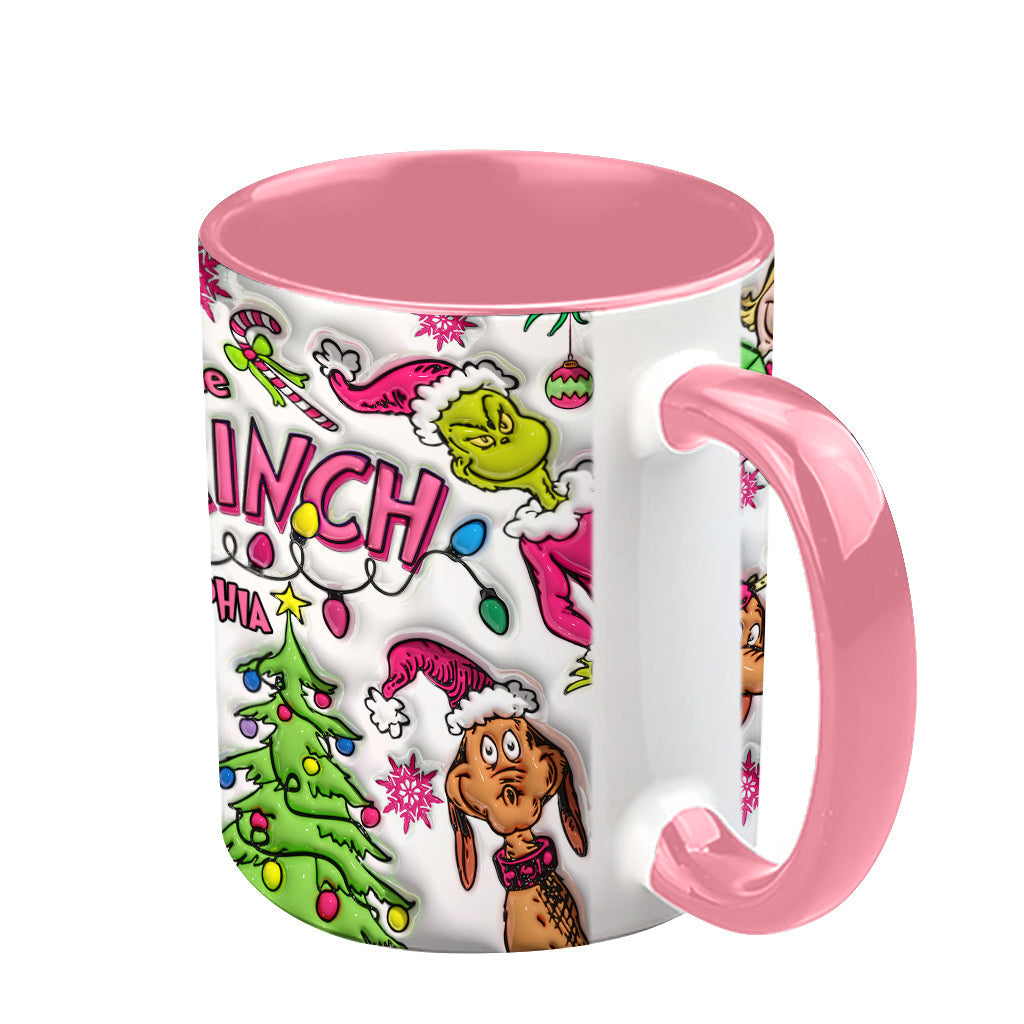 Personalized Grinch Accent Mug Custom Name Christmas Gift Accent Mug GradoCreations