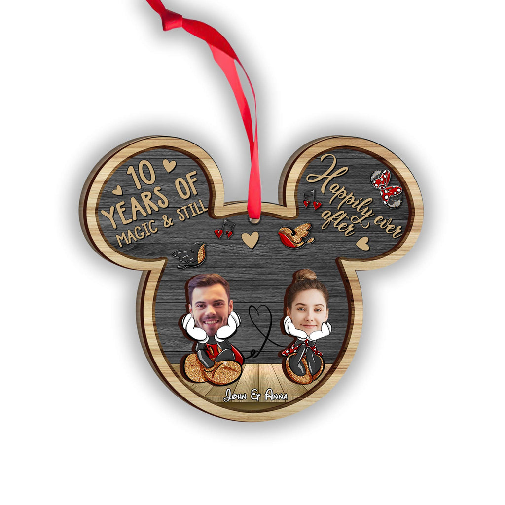 Personalized Mickey Mouse Layered Ornament Custom Gift for Couples 2 Layered Piece Ornament GradoCreations