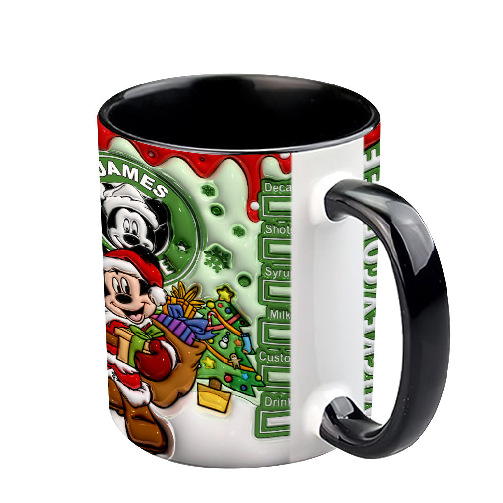 Personalized Christmas Mouse Accent Mug Custom Name Gift Accent Mug GradoCreations