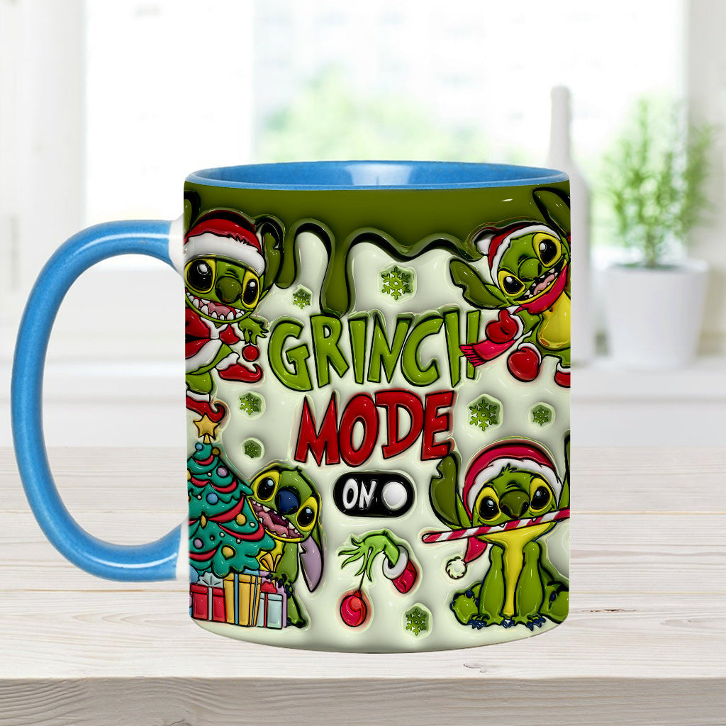 Personalized Grinch Mode Accent Mug Custom Name Gift for Christmas Accent Mug GradoCreations