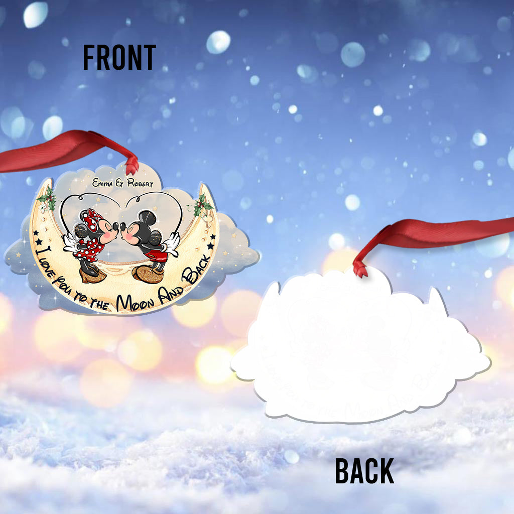 Personalized 'I Love You To The Moon And Back' Ornament Gift for Couples Ornament GradoCreations