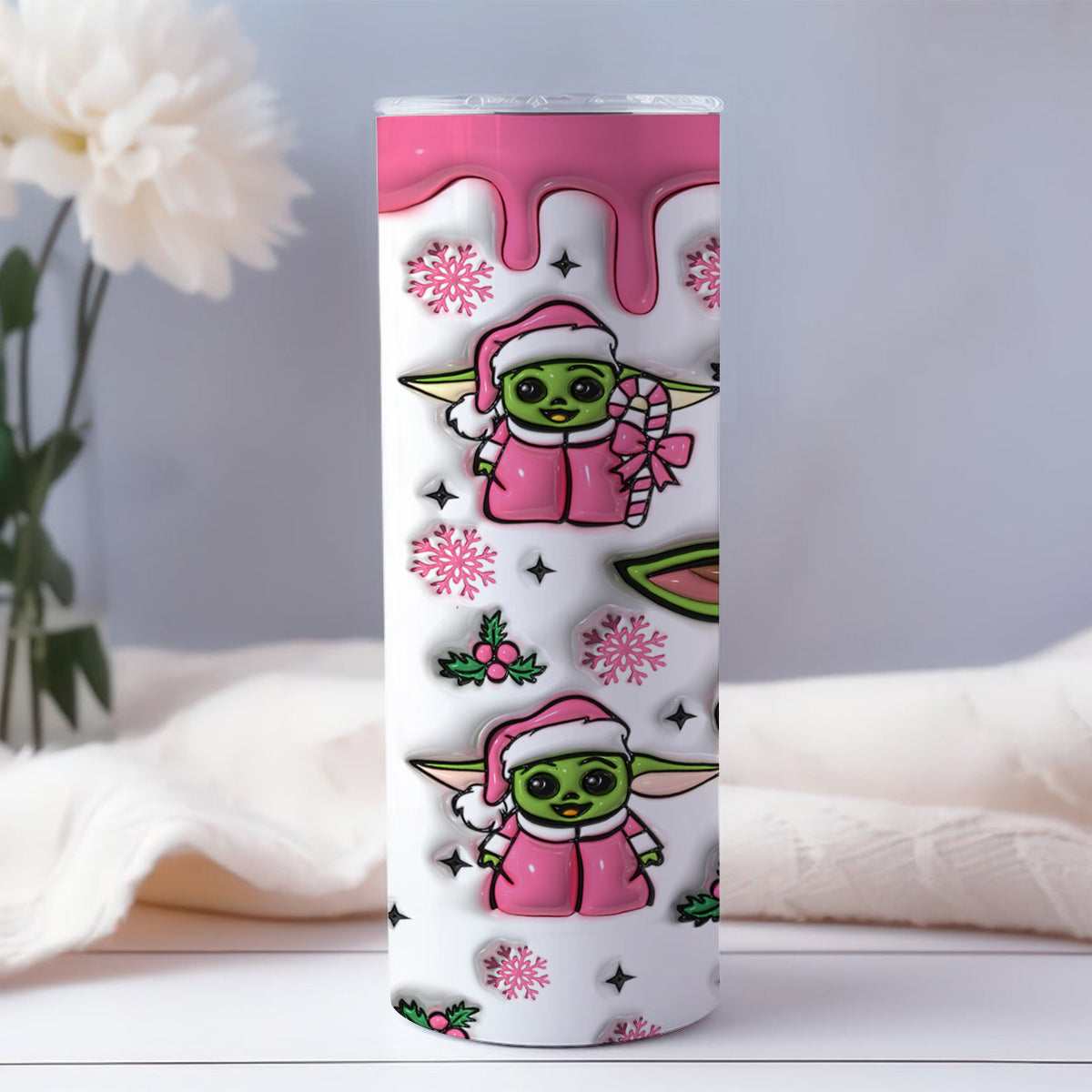 Personalized Pink Skinny Tumbler Custom Name Holiday Gift Skinny Tumbler GradoCreations
