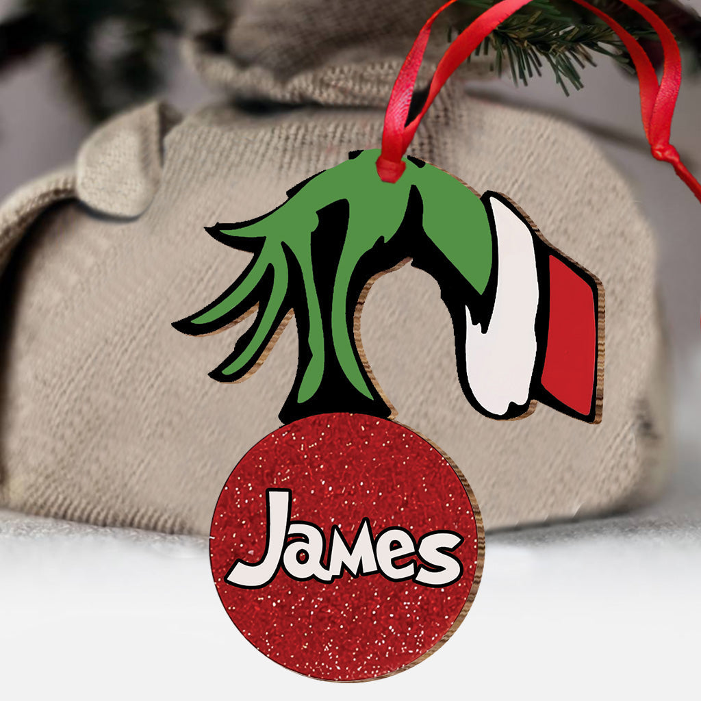Personalized Grinch Merry Christmas Ornament Gift for Kids One-sided Ornament GradoCreations