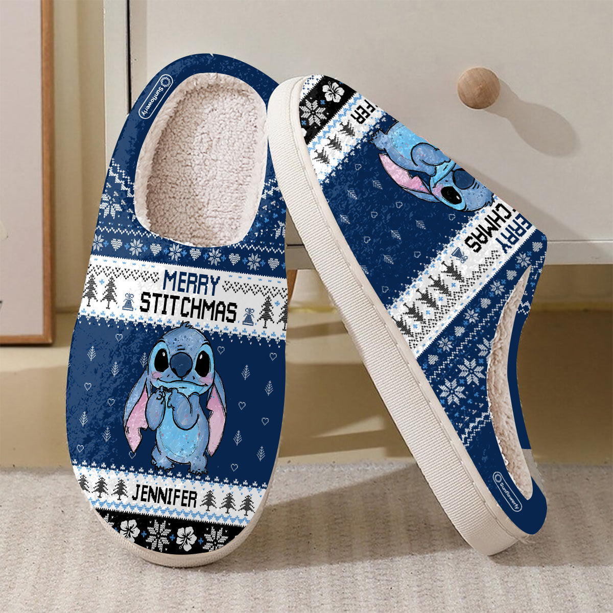 Personalized Ohana Slippers with Custom Name for Christmas Gift Slippers GradoCreations