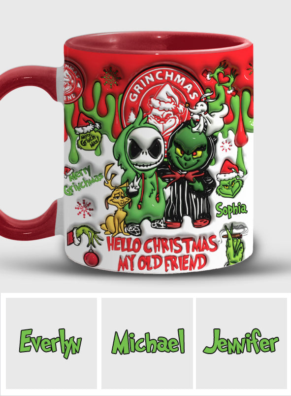 Personalized Grinch Accent Mug Custom Name Christmas Gift Accent Mug GradoCreations