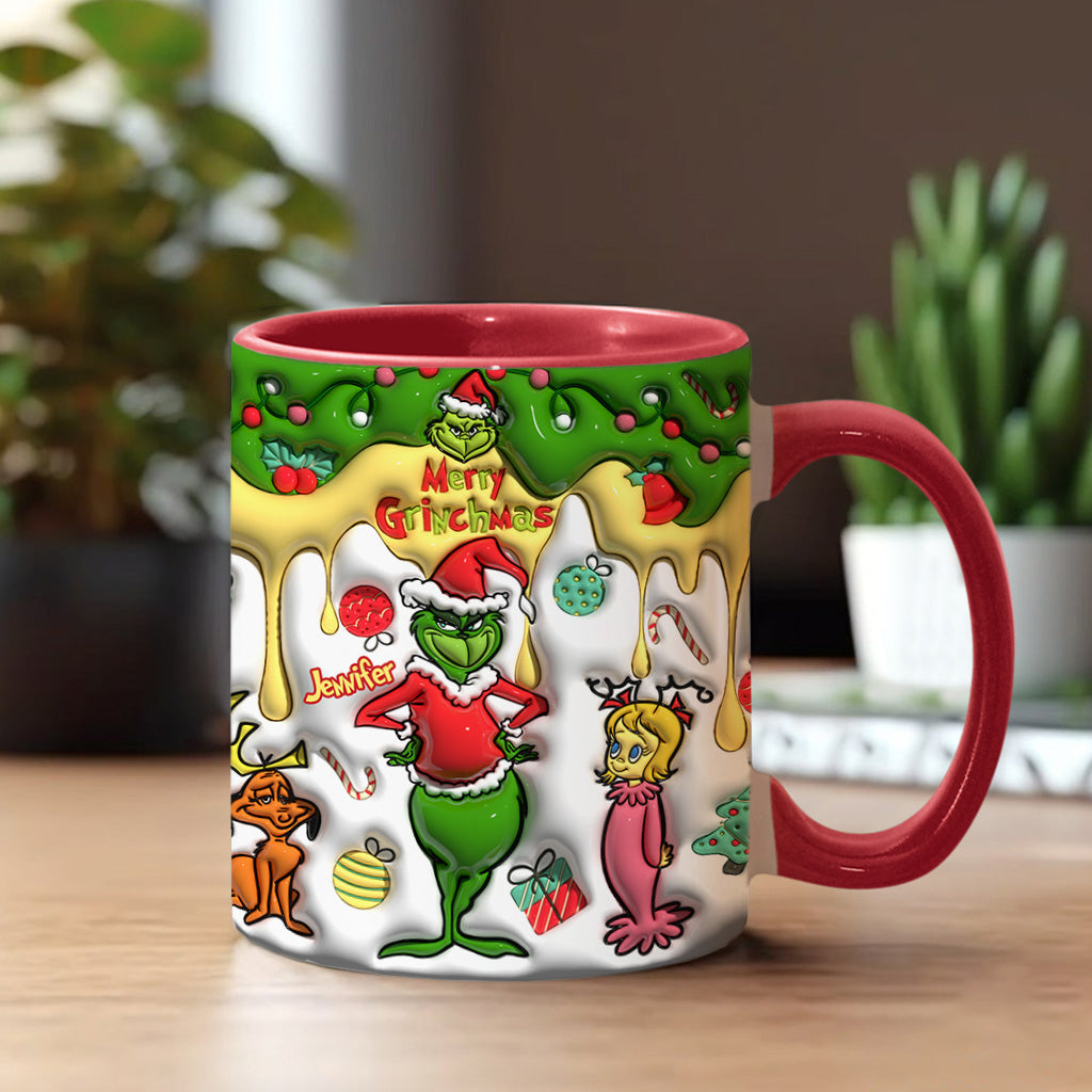 Personalized Merry Grinchmas Accent Mug Custom Name Gift Accent Mug GradoCreations