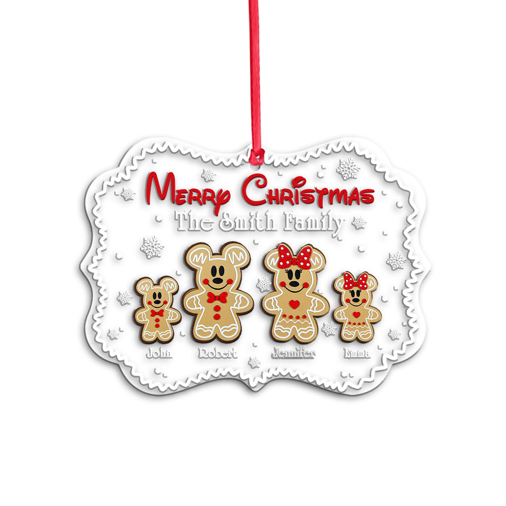 Personalized Christmas Ornament Custom Family Gift Acrylic 3mm One-sided Ornament GradoCreations