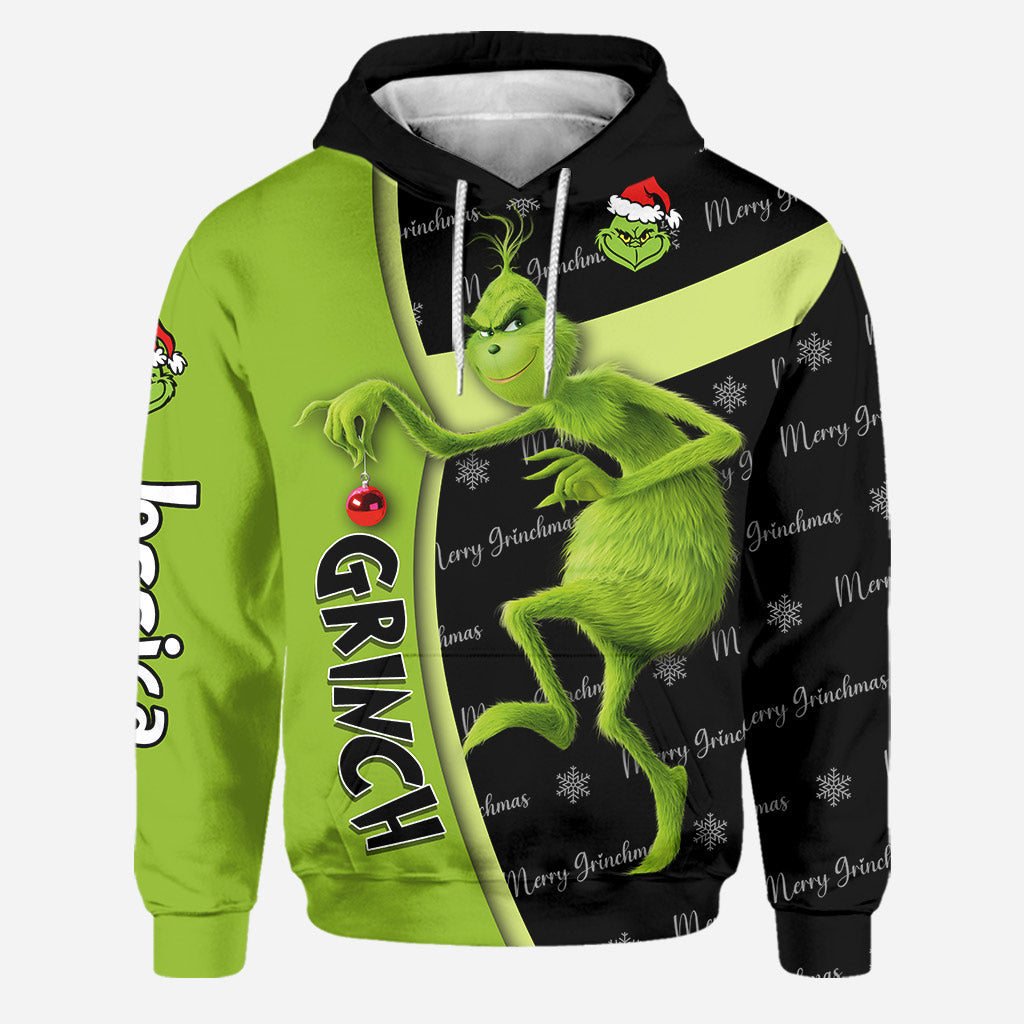 Personalized Grinch Hoodie and Leggings Custom Name Gift for Christmas Hoodie & Leggings GradoCreations