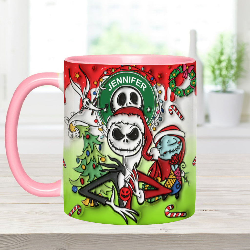 Personalized Nightmare Accent Mug Custom Name Halloween Gift Accent Mug GradoCreations