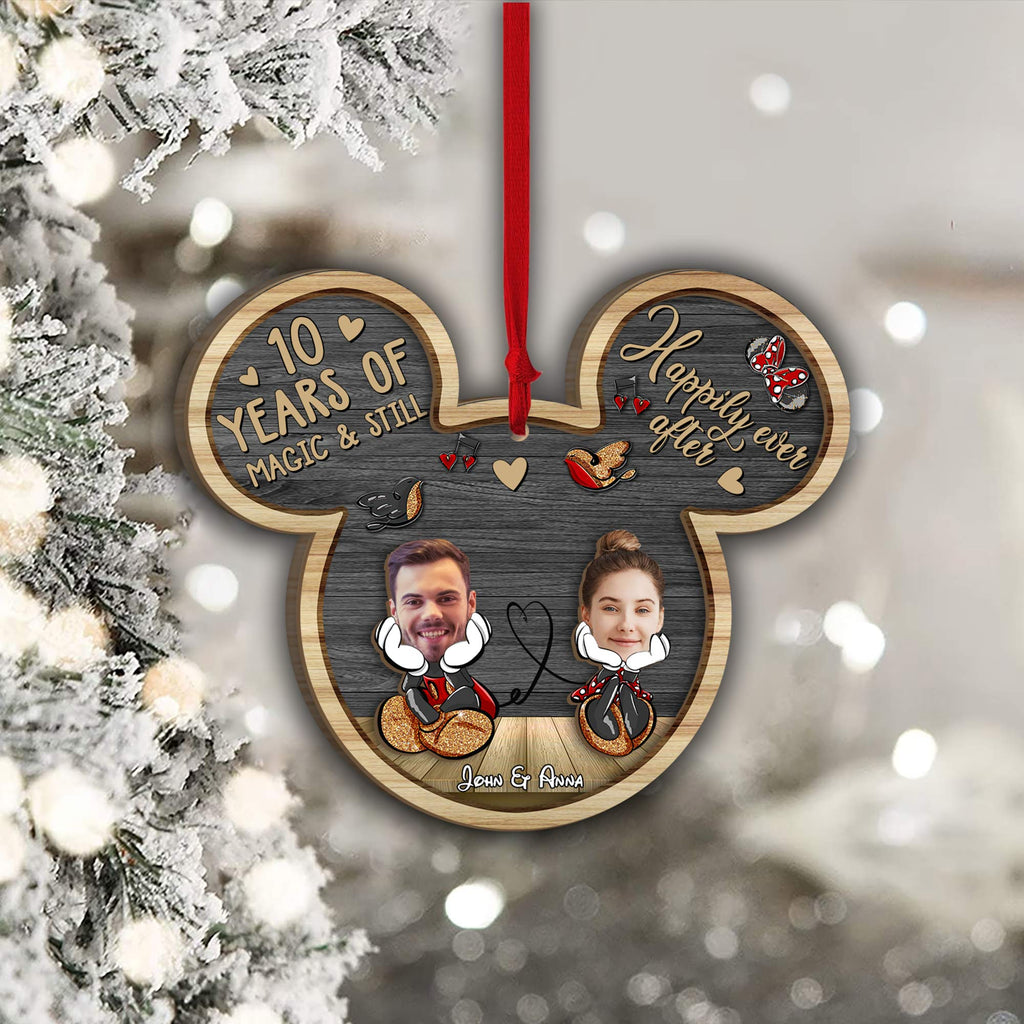 Personalized Mickey Mouse Layered Ornament Custom Gift for Couples 2 Layered Piece Ornament GradoCreations